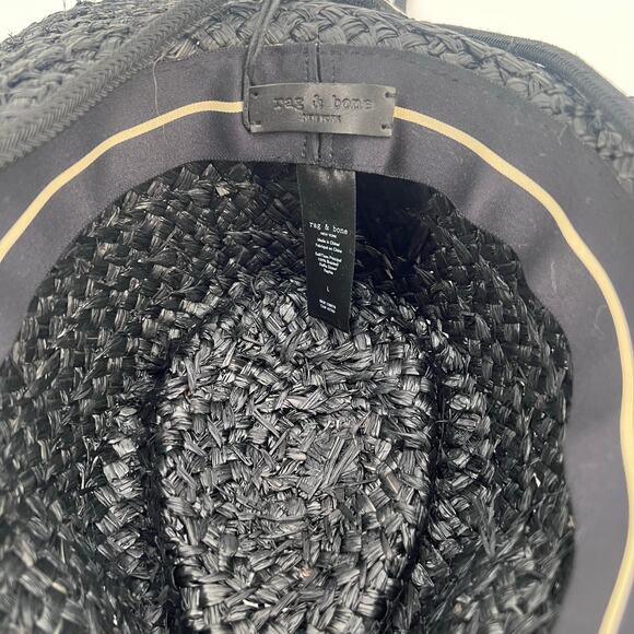 Rag & Bone Braided Straw Hat Sz Large - Picture 4 of 6